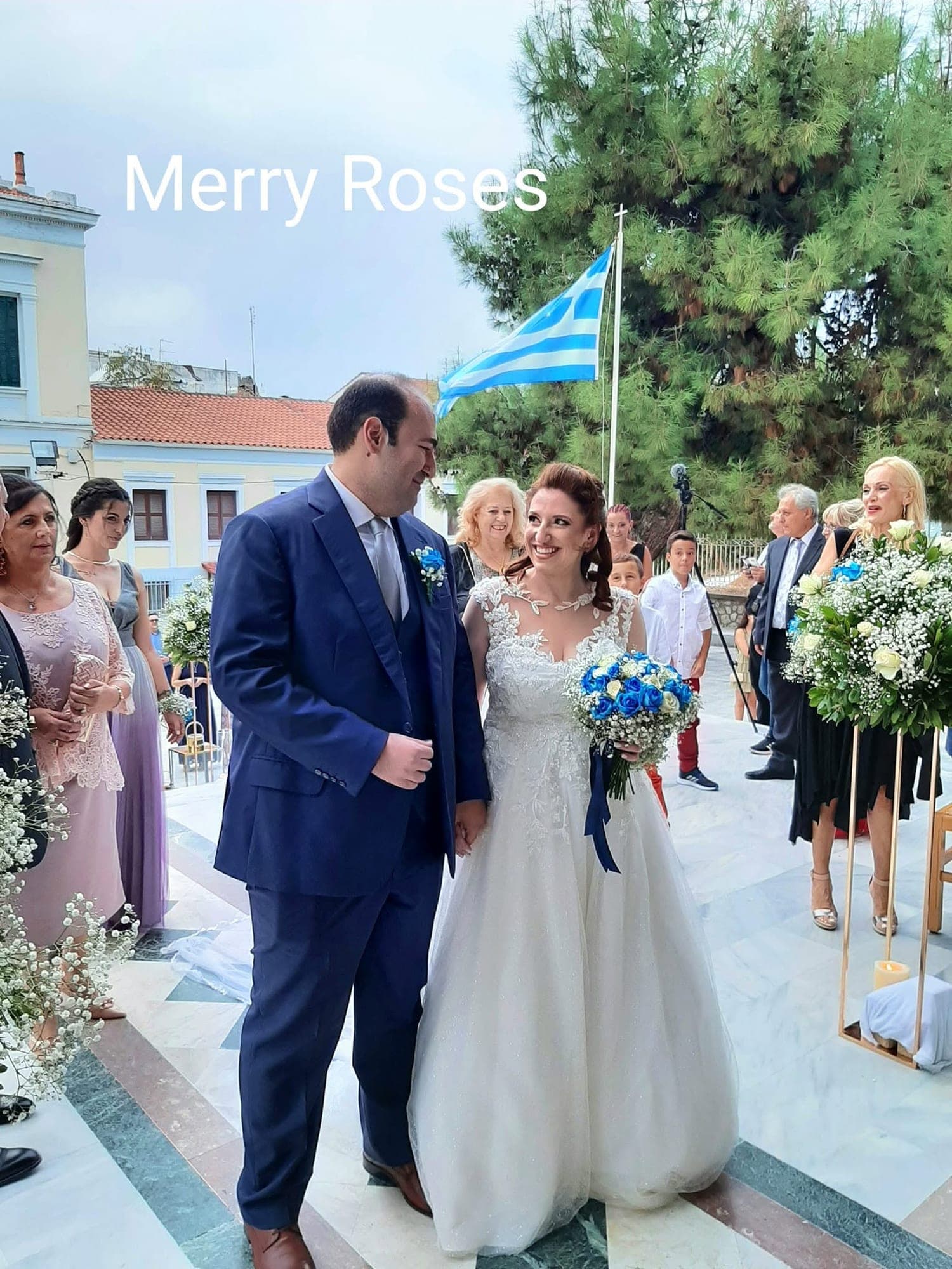 Giorgos & Nadia · in white and blue