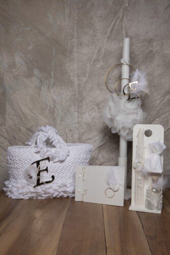 Σετ βάπτισης για κορίτσια με μονόγραμμα