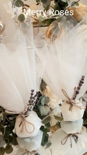 Μπομπονιέρα γάμου με λεβάντα